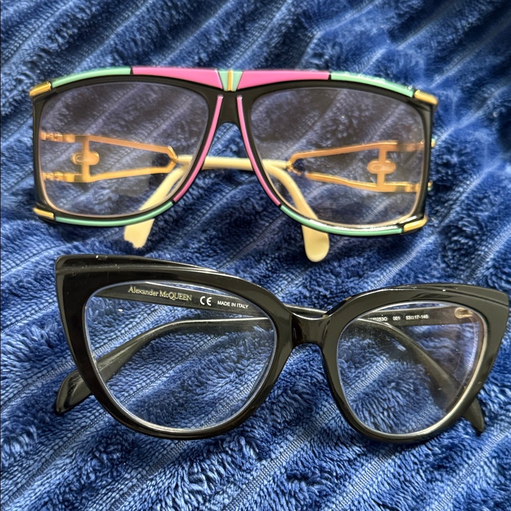 Alexander McQueen Black and Multicolor Glasses Set